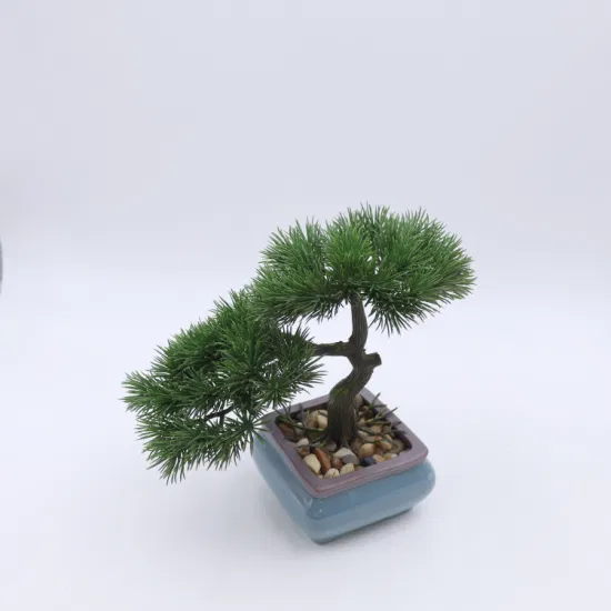 Real Touch Simulation Green Plant Mini Artificial Bonsai Indoor Decoration with Pot